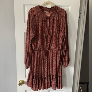 Midi dress with animal print